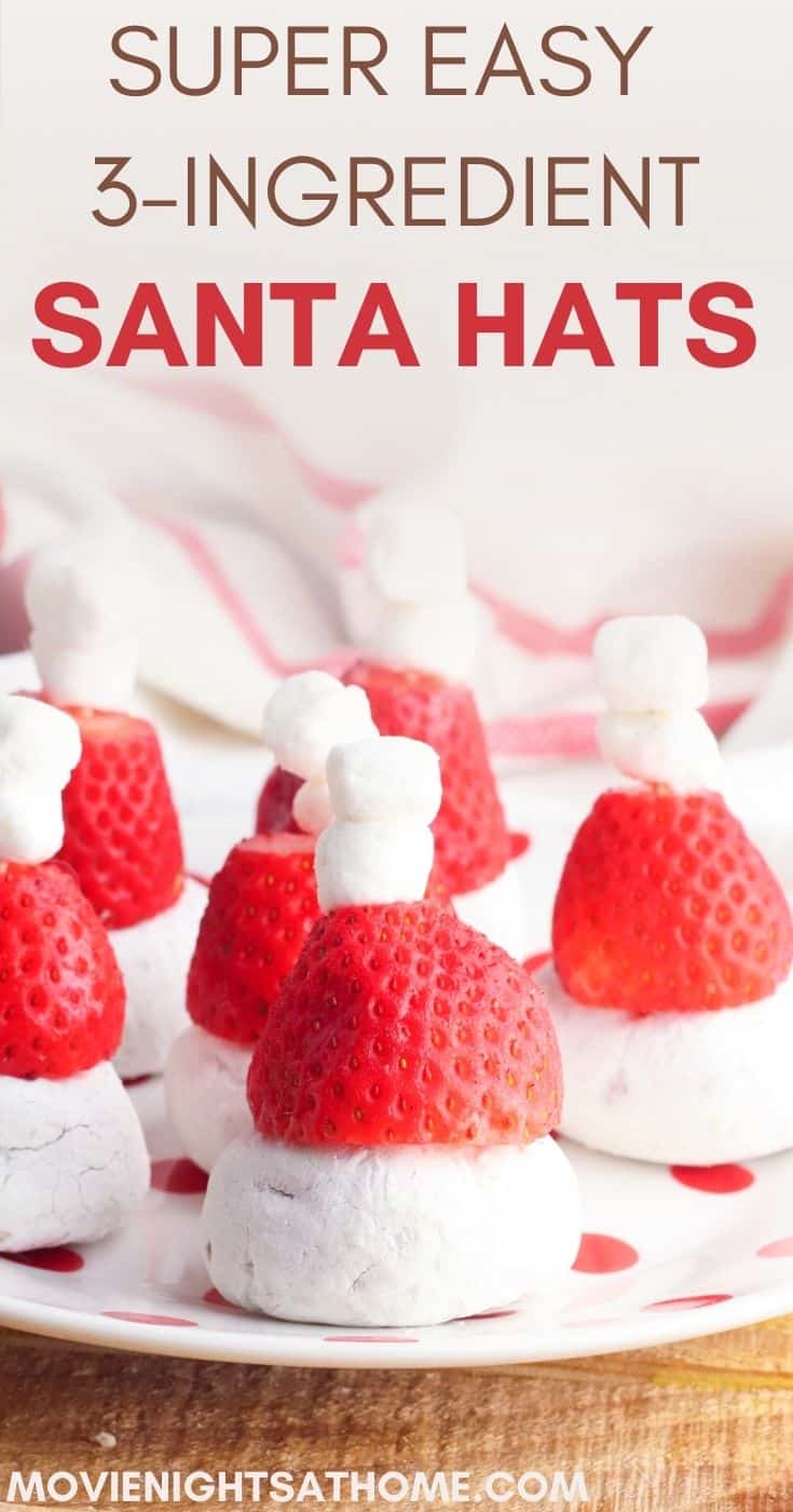3 Ingredient Strawberry Santa Claus Hats (No Bake!)