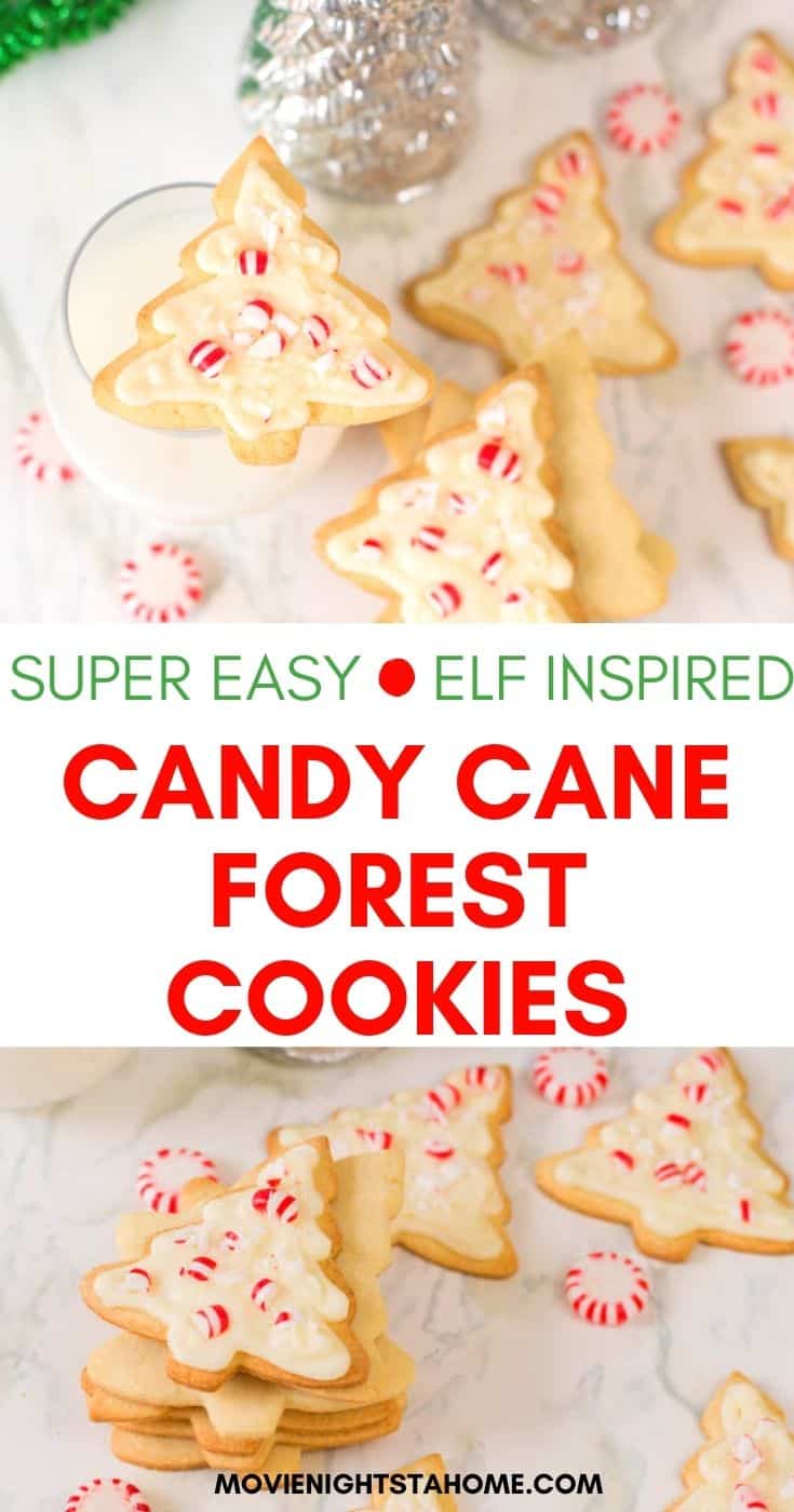 Super Easy Elf Inspired Candy Cane Forest Cookies