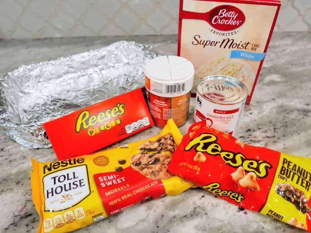Ingredients for Reeses Pieces Bars