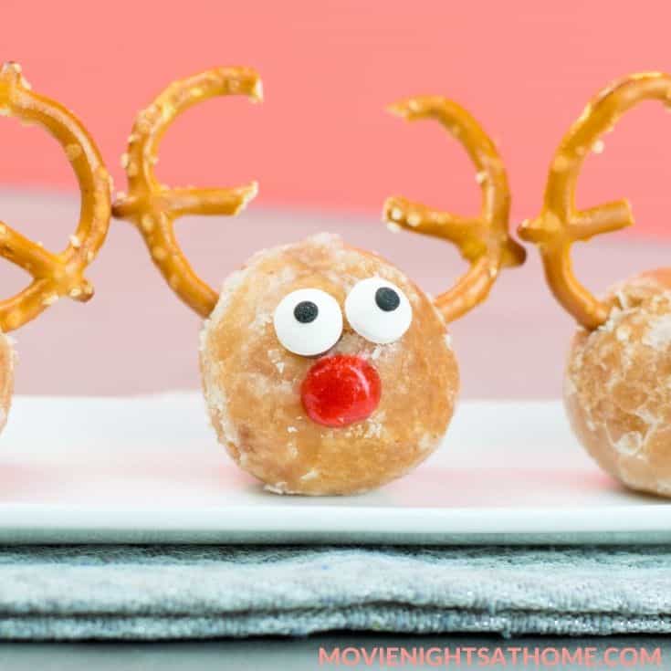 Easy Rudolph Red Nose Treats | Christmas Donut Holes