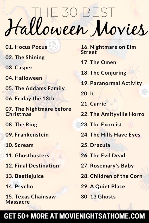 List of 30 Halloween Movies