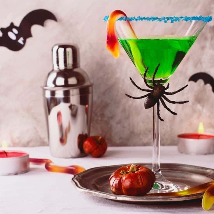 green spooky halloween cocktail