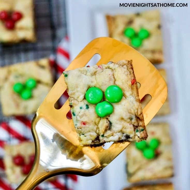 one Christmas mickey cookie bar up close
