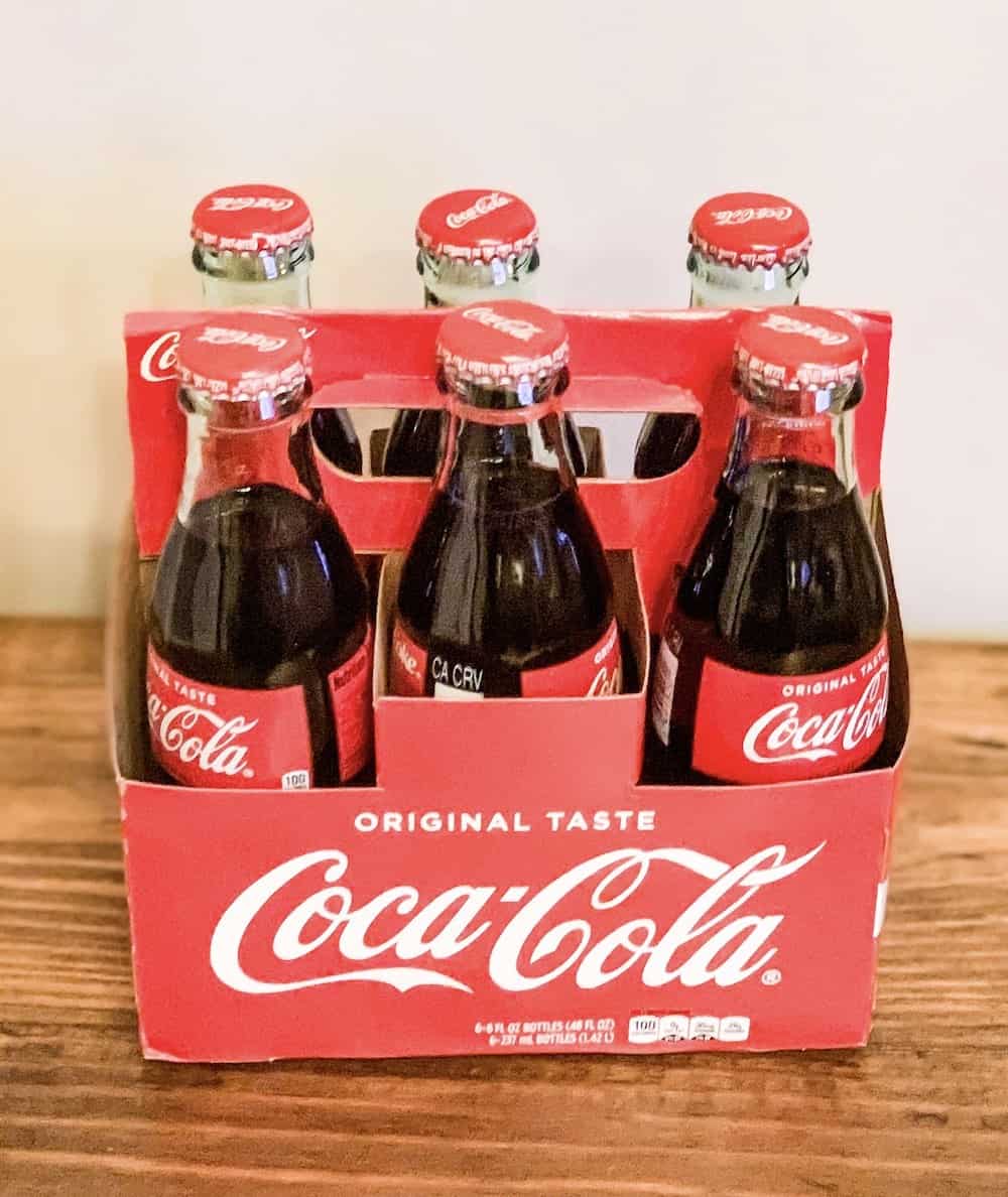 6 pack of glass coca-cola