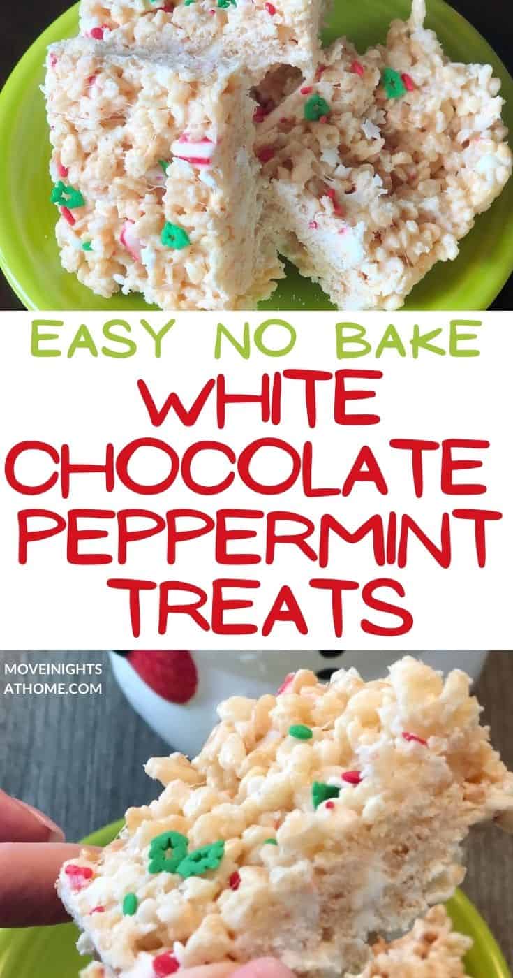 White Chocolate Peppermint Rice Krispie Treats