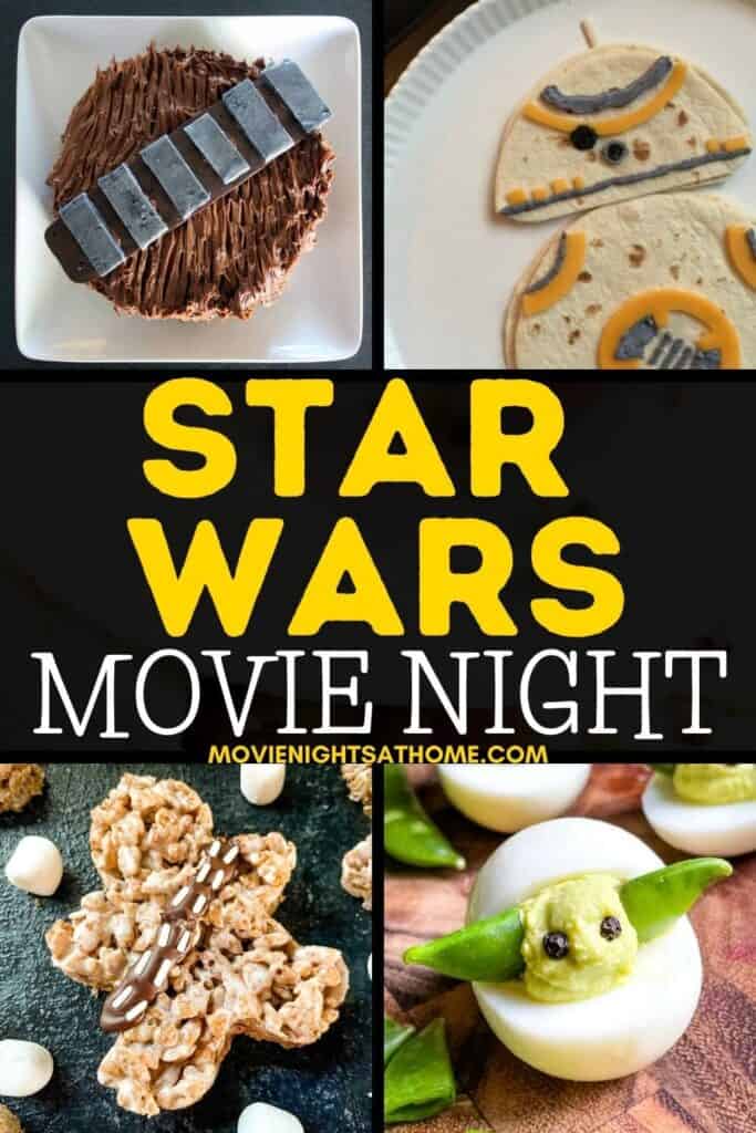 star wars movie night menu collage