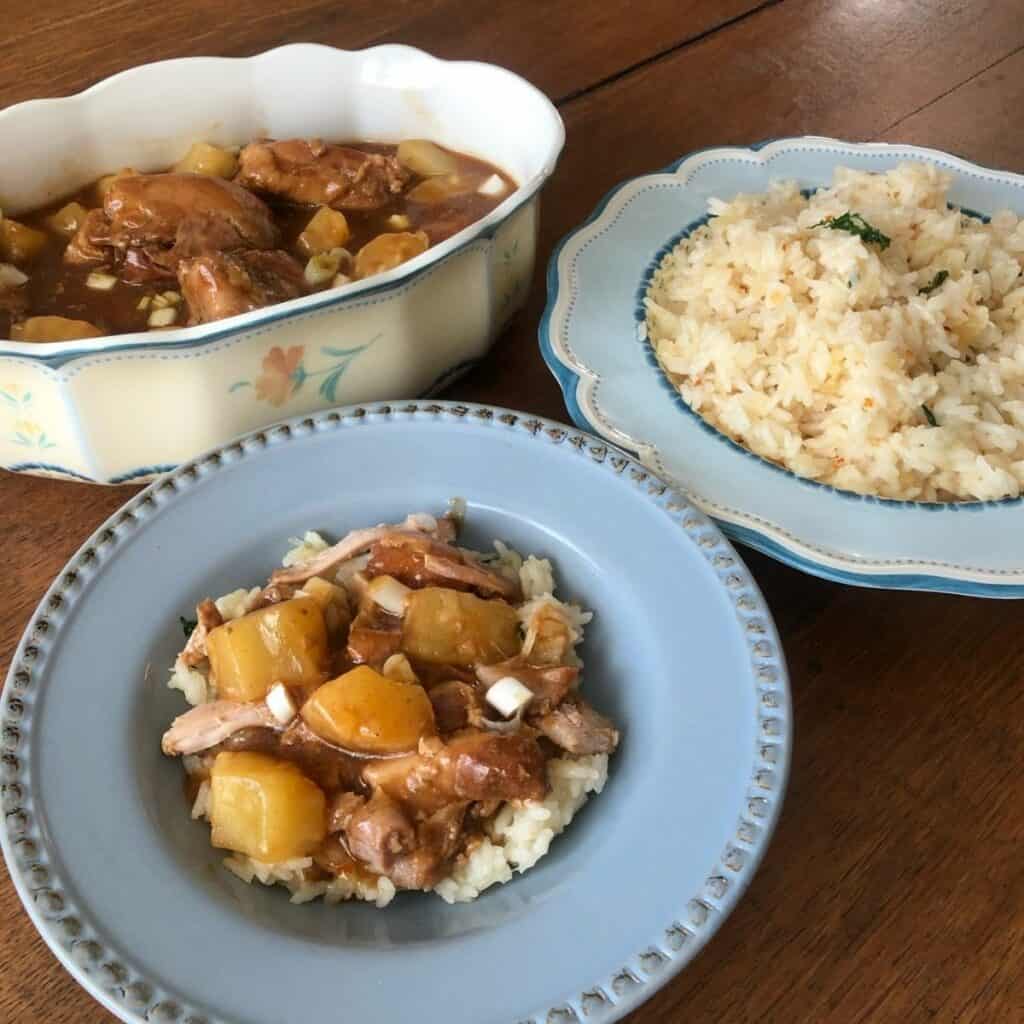 Easy Slow Cooker Chicken Pineapple Teriyaki Recipe with rice