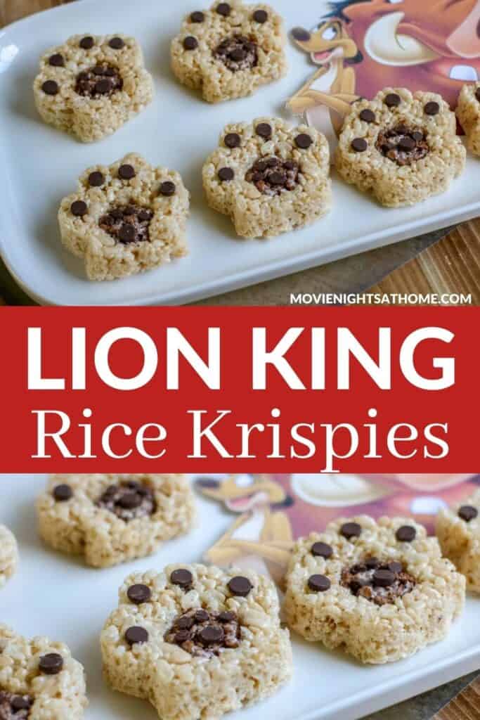 Lion king movie night rice krispie treats