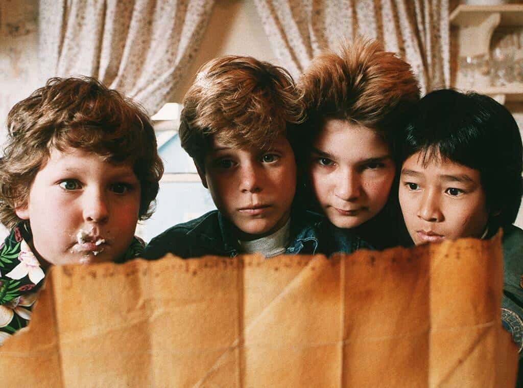 Goonies Movie Night - The Goonies looking at the treasure map