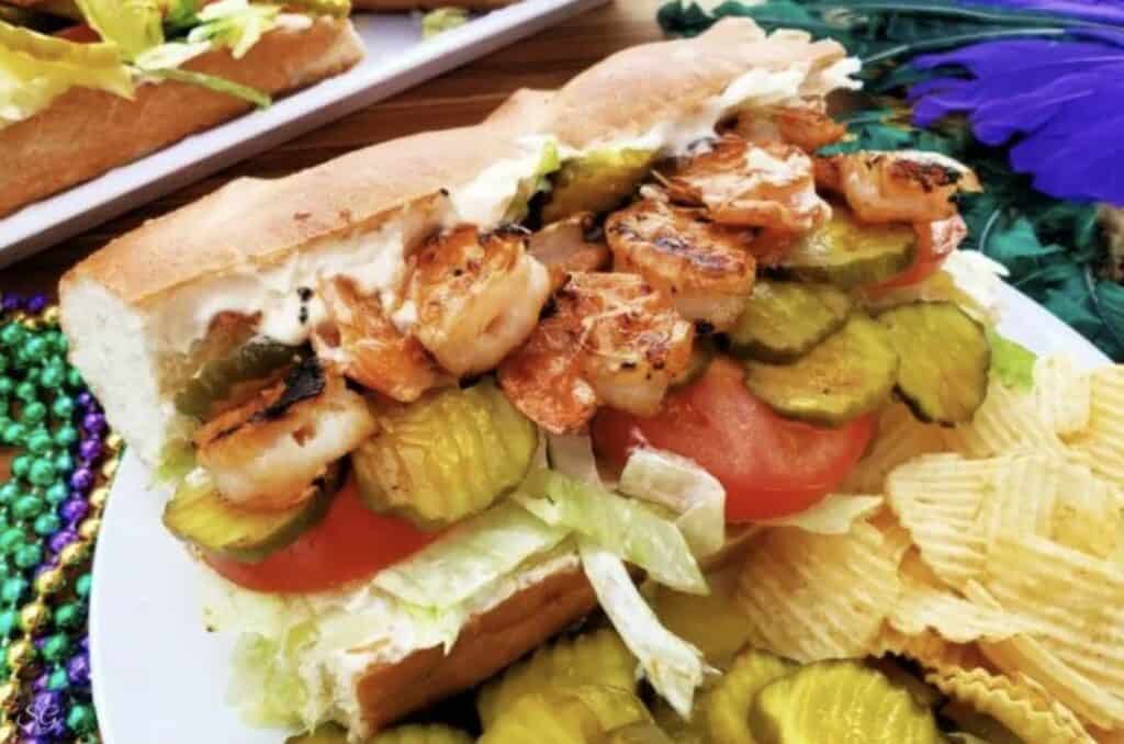 garlic shrimp poboys