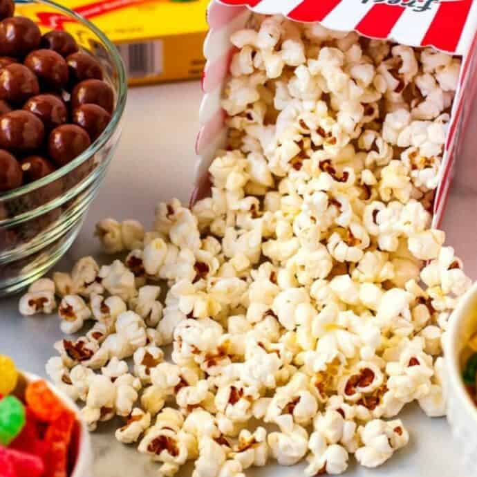 popcorn and candy for movie night