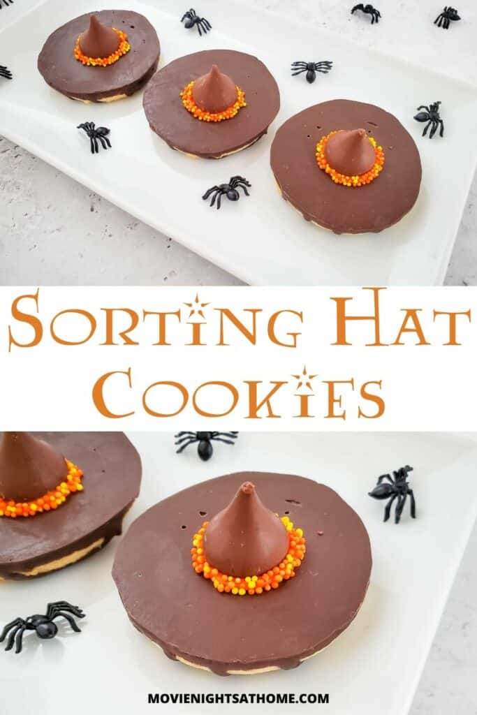 Harry potter witch hat cookies collage for 4 cookies