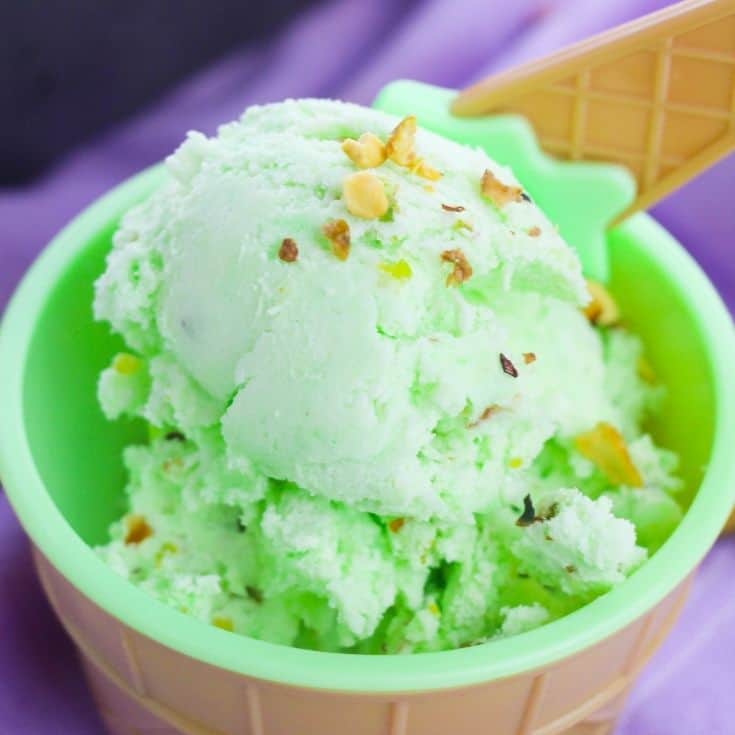 scoop of green ice cream