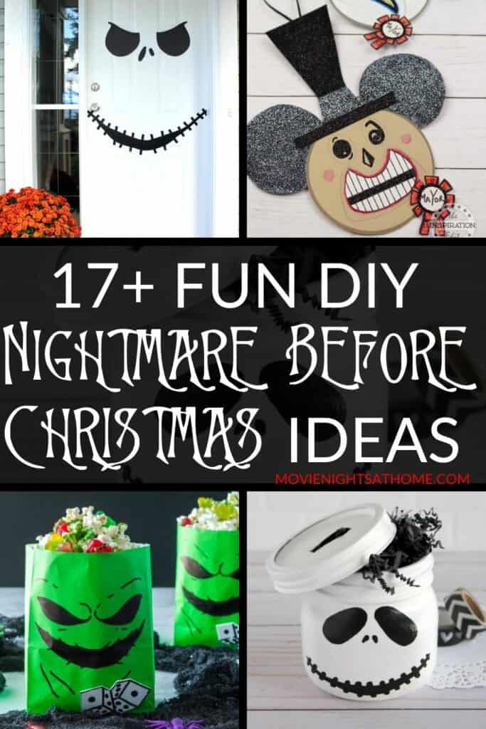 collage of diy Nightmare Before Christmas Decorations 