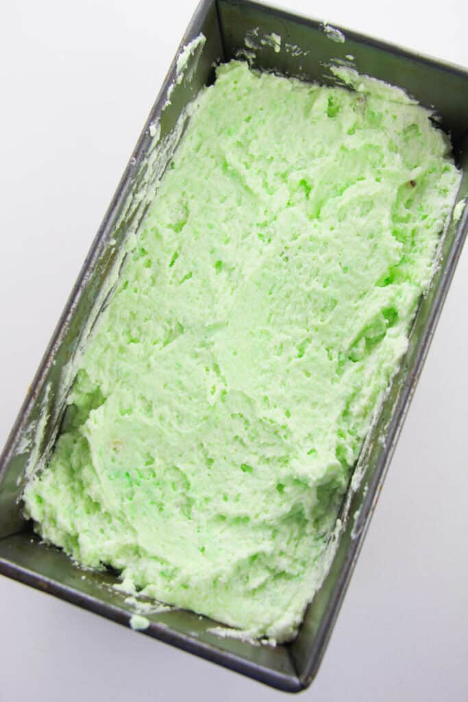 pistachio ice cream without nuts on top in the container