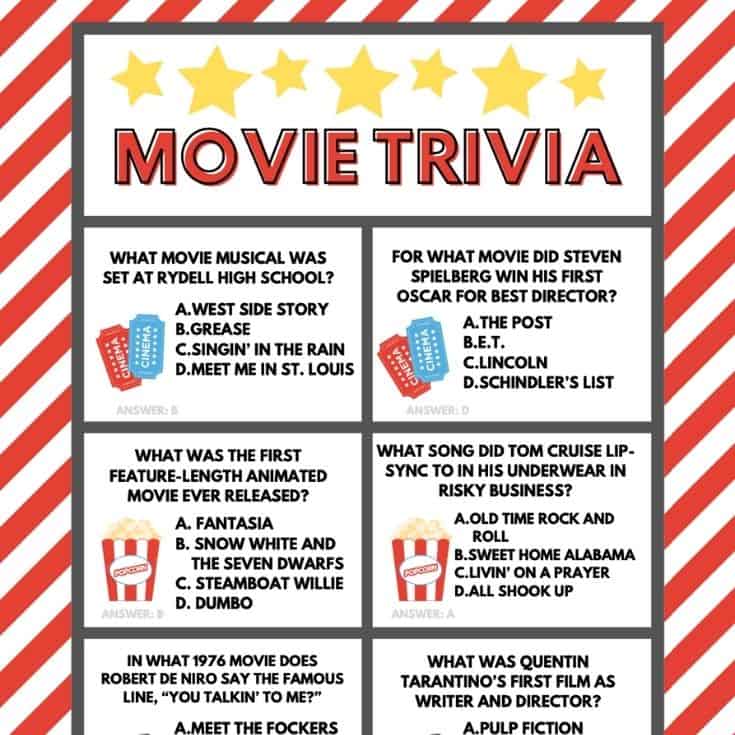 Easy Movie Trivia Questions Multiple Choice Questions And Answers