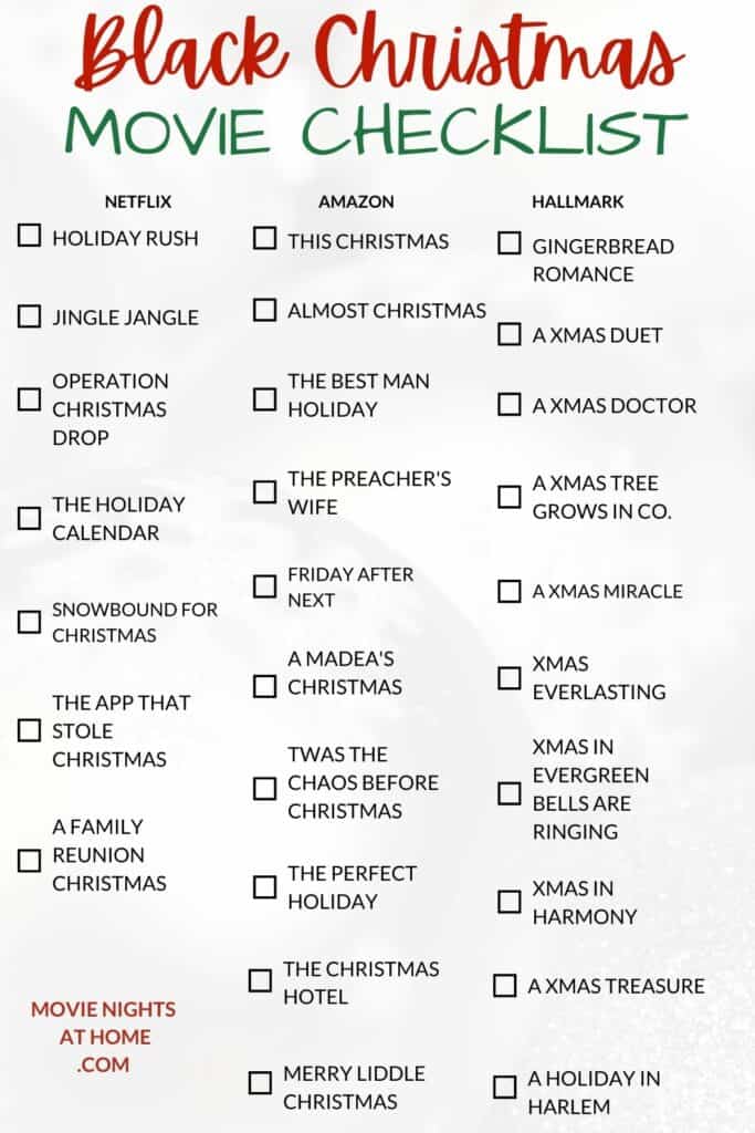 Black Christmas Movies put onto a Checklist to Watch