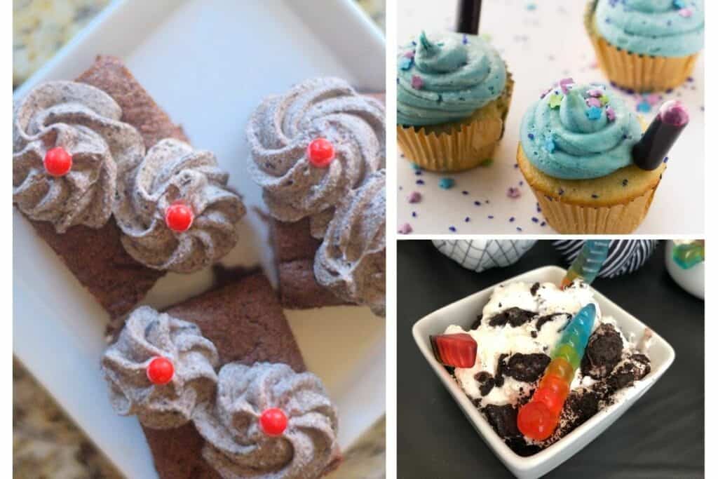 collage of 3 Disney movie dessert ideas