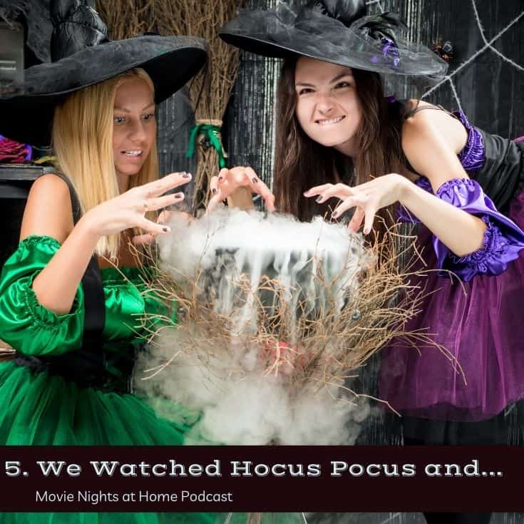 Two girls dressed like witches over a cauldron