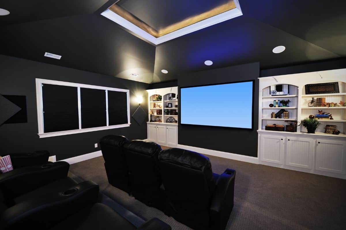 A home theater with the Best Paint for Movie Screen 