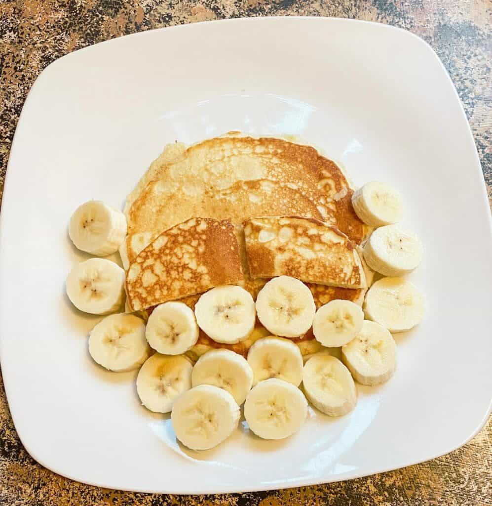 Santa Pancakes with bananas for his beard