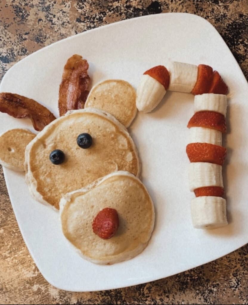 Rudolph Pancake and Candy Cane Idea