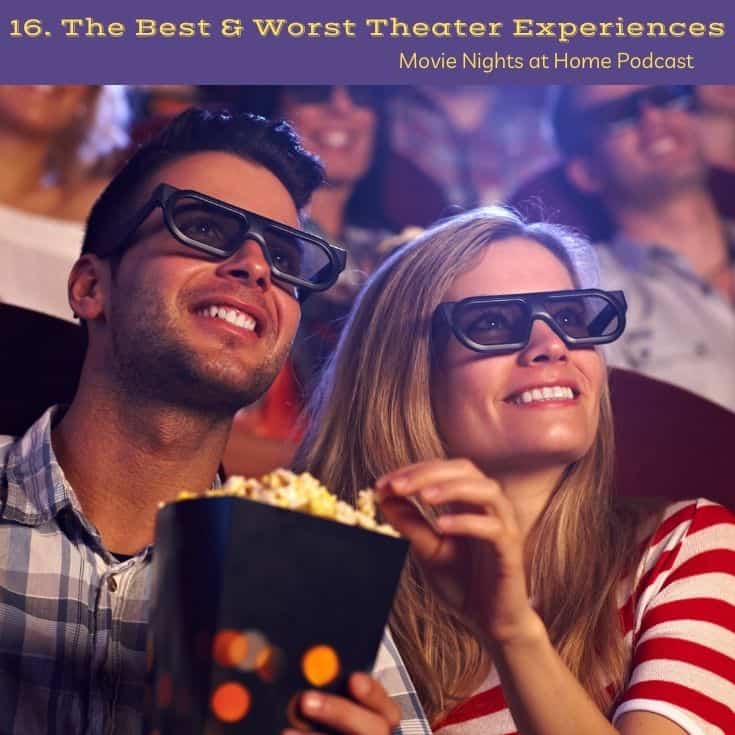 couple in theater eating popcorn wearing 3D glasses