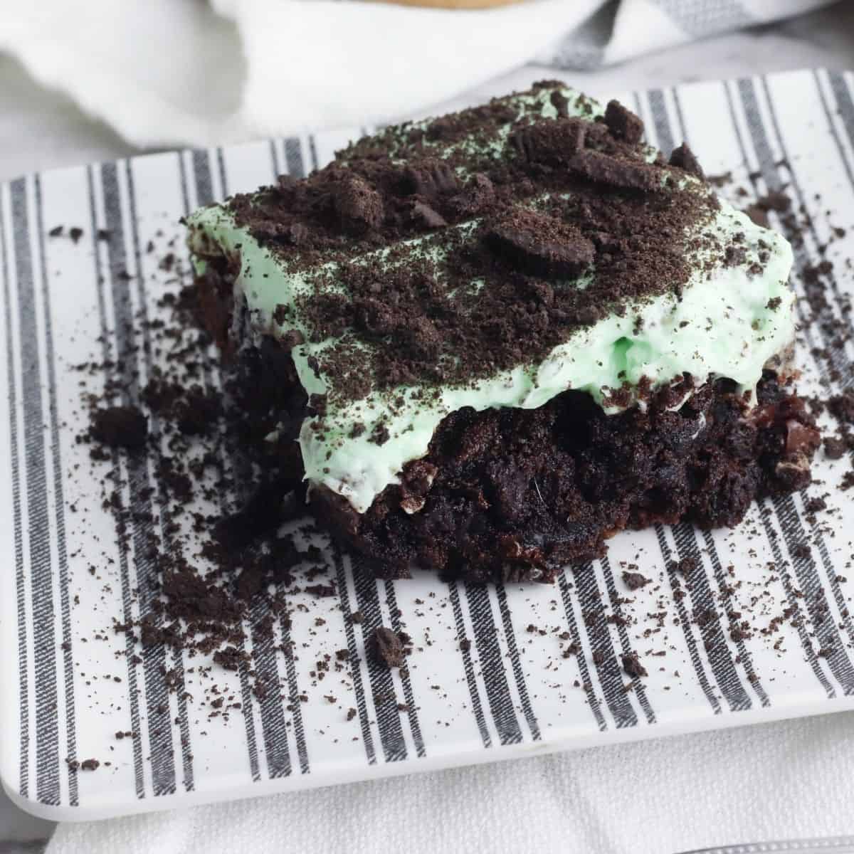 close up of a st. paddy's day brownie