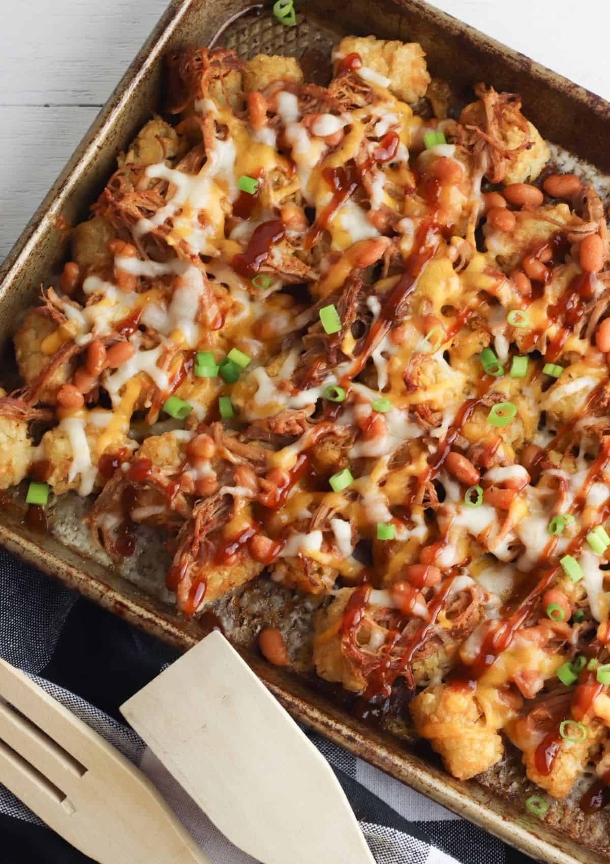 close up of the casserole on the pan