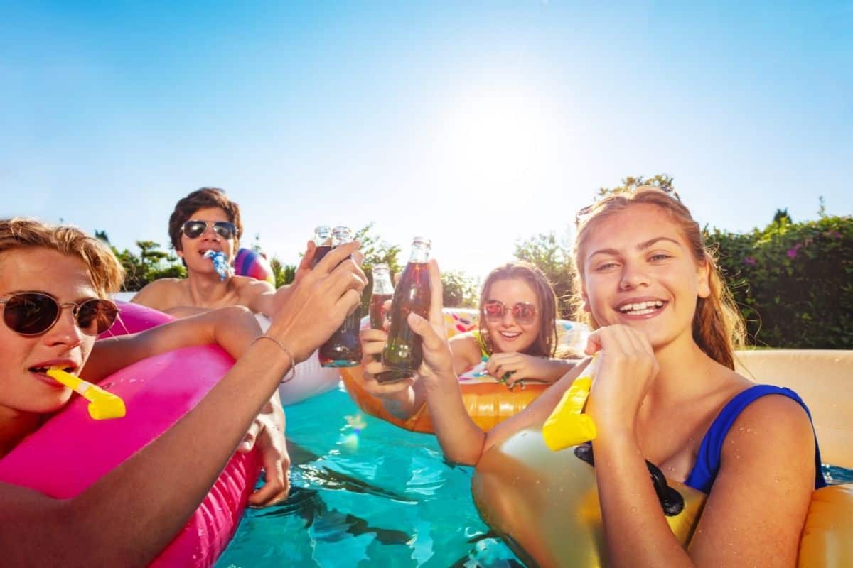 teens in the pool