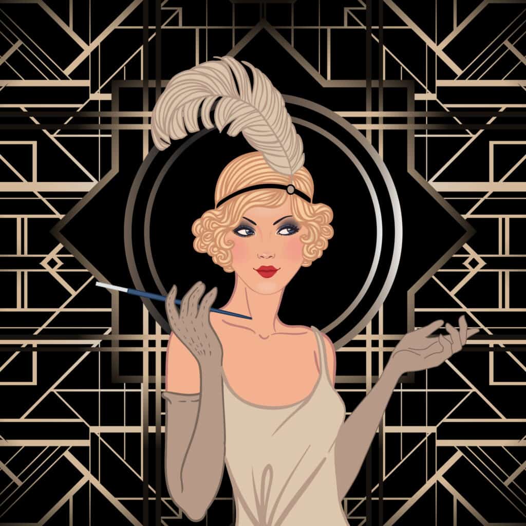 Flapper girl cartoon