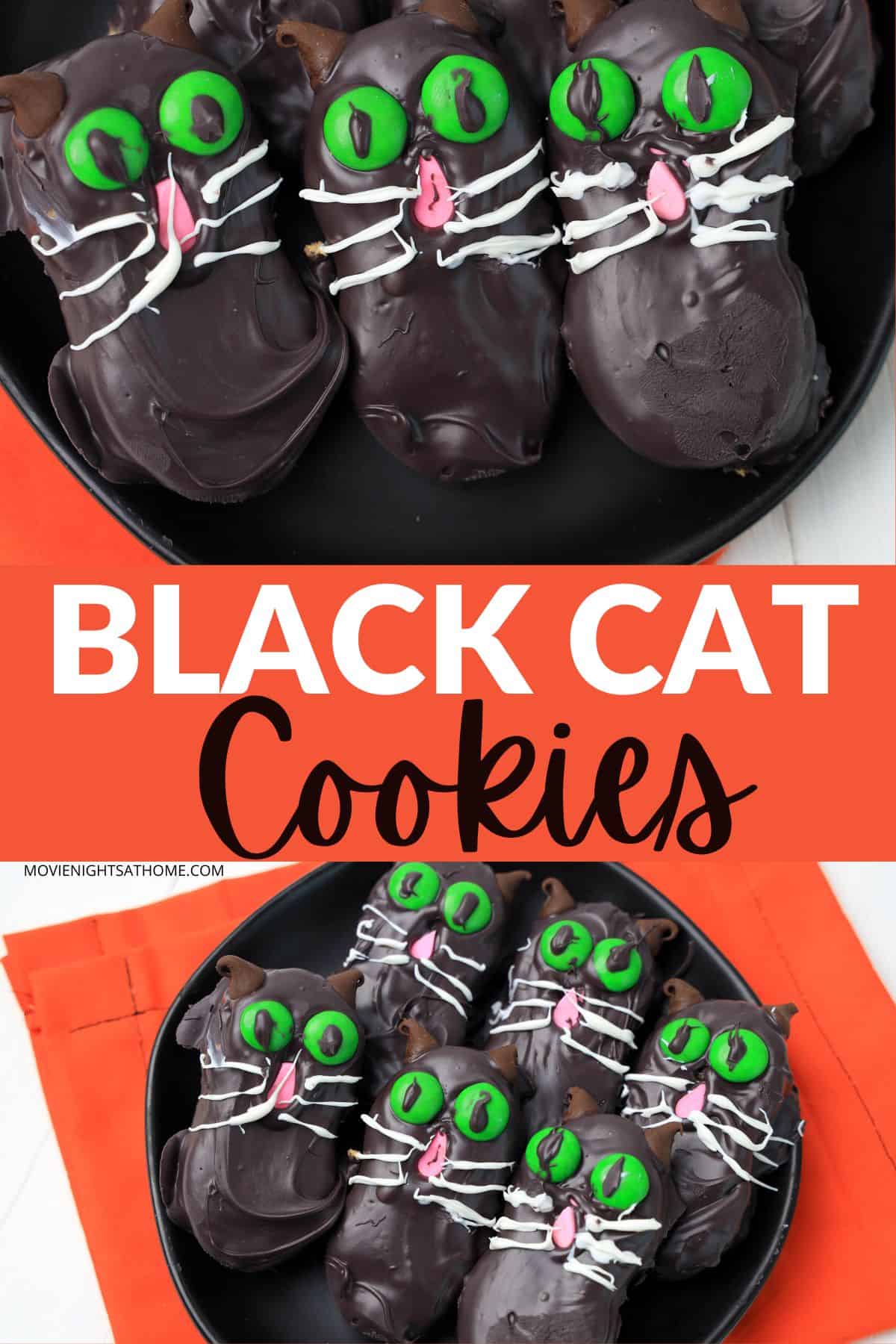 Halloween black cat cookies