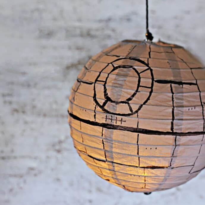 diy death star lantern craft lit up