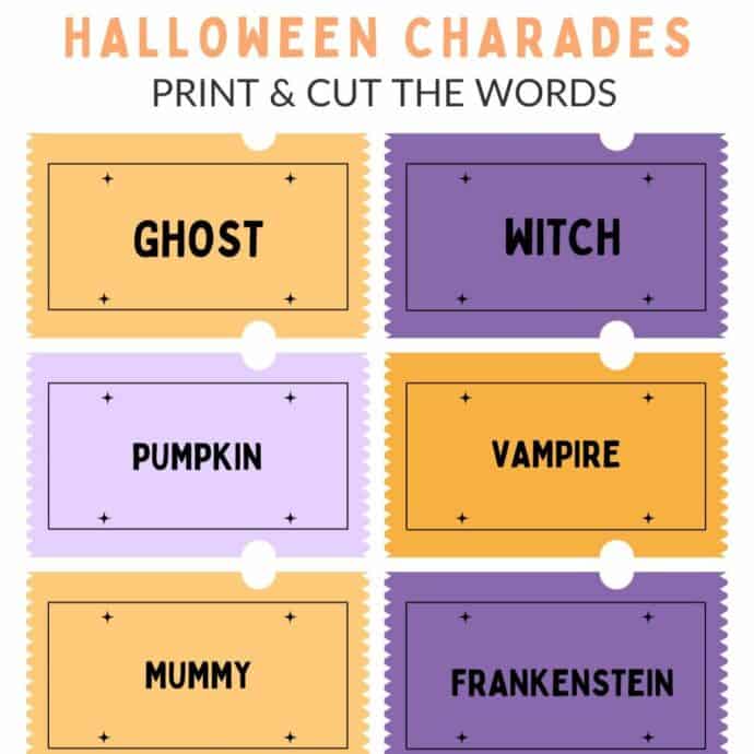 halloween charades sneak peek at printable