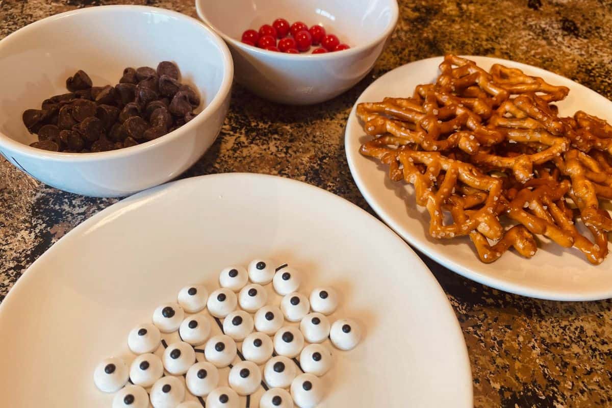 ingredients for the Rudolph brownies