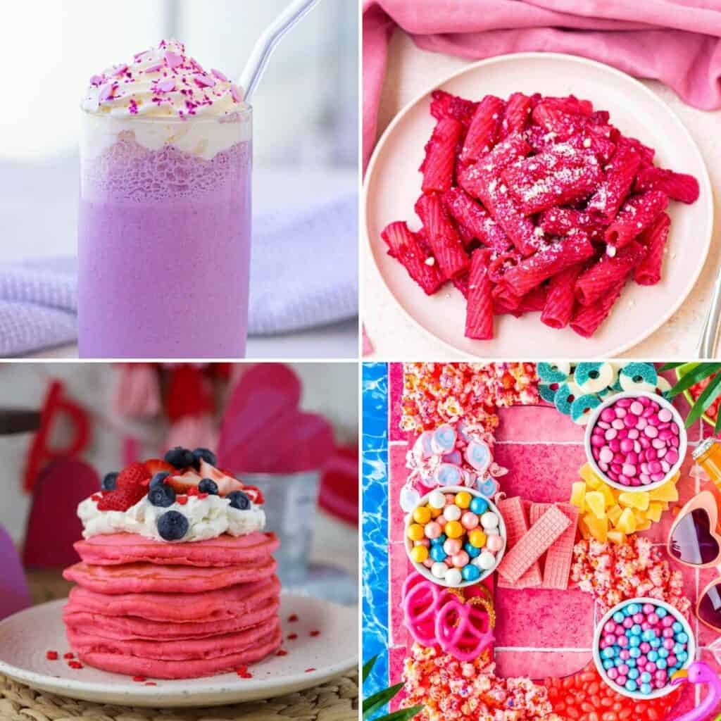 barbie movie night snacks collage