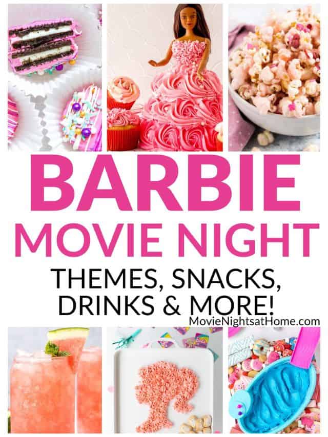 collage of Barbie party ideas