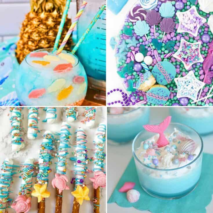 mermaid themed foods collage