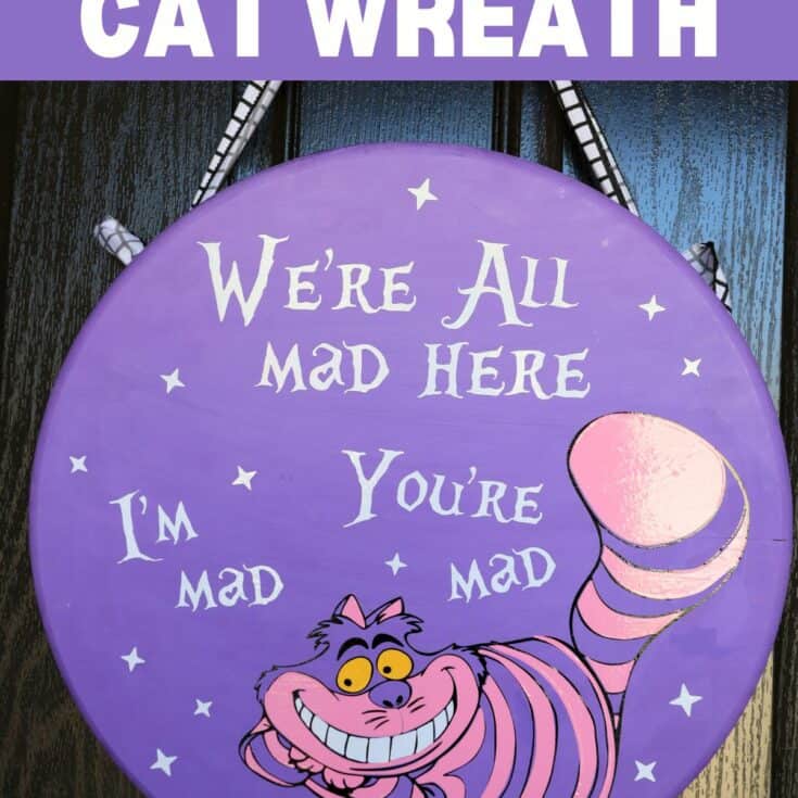 The finished Free DIY Cheshire Cat Wreath