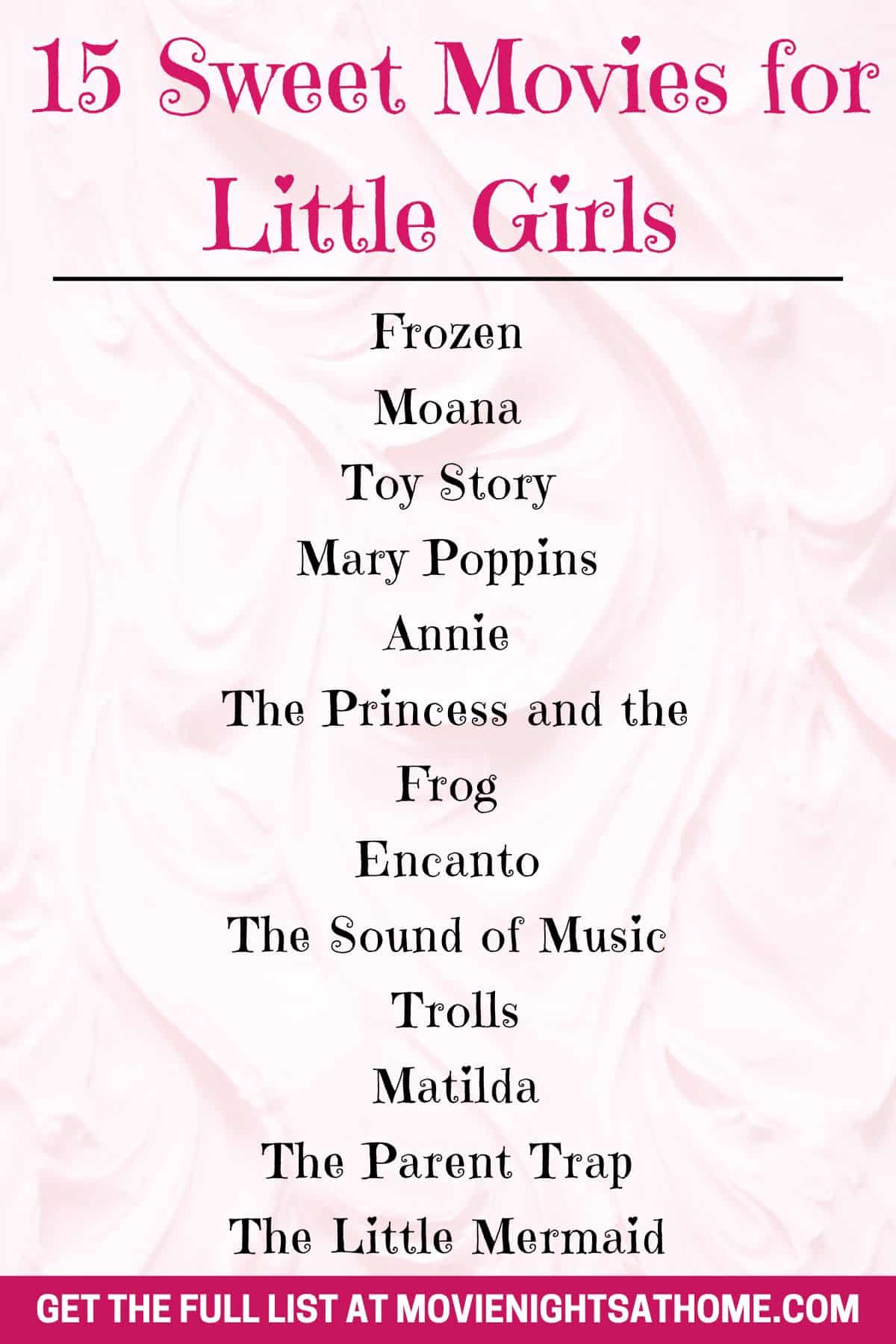 list of sweet movies for little girls
